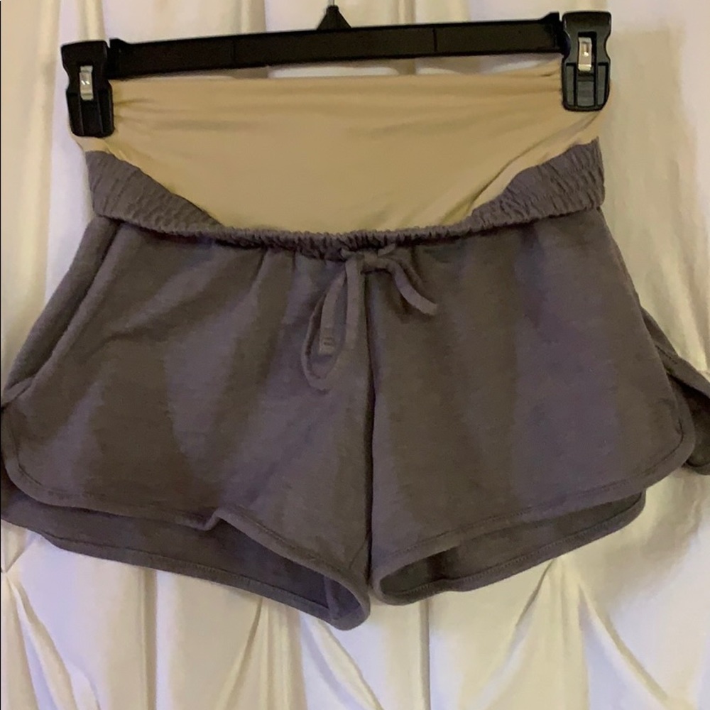 Small Maternity sweat shorts. Light grey